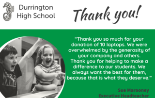 Thank you from school for laptop donations