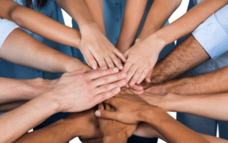 Linking hands to show diversity and inclusion